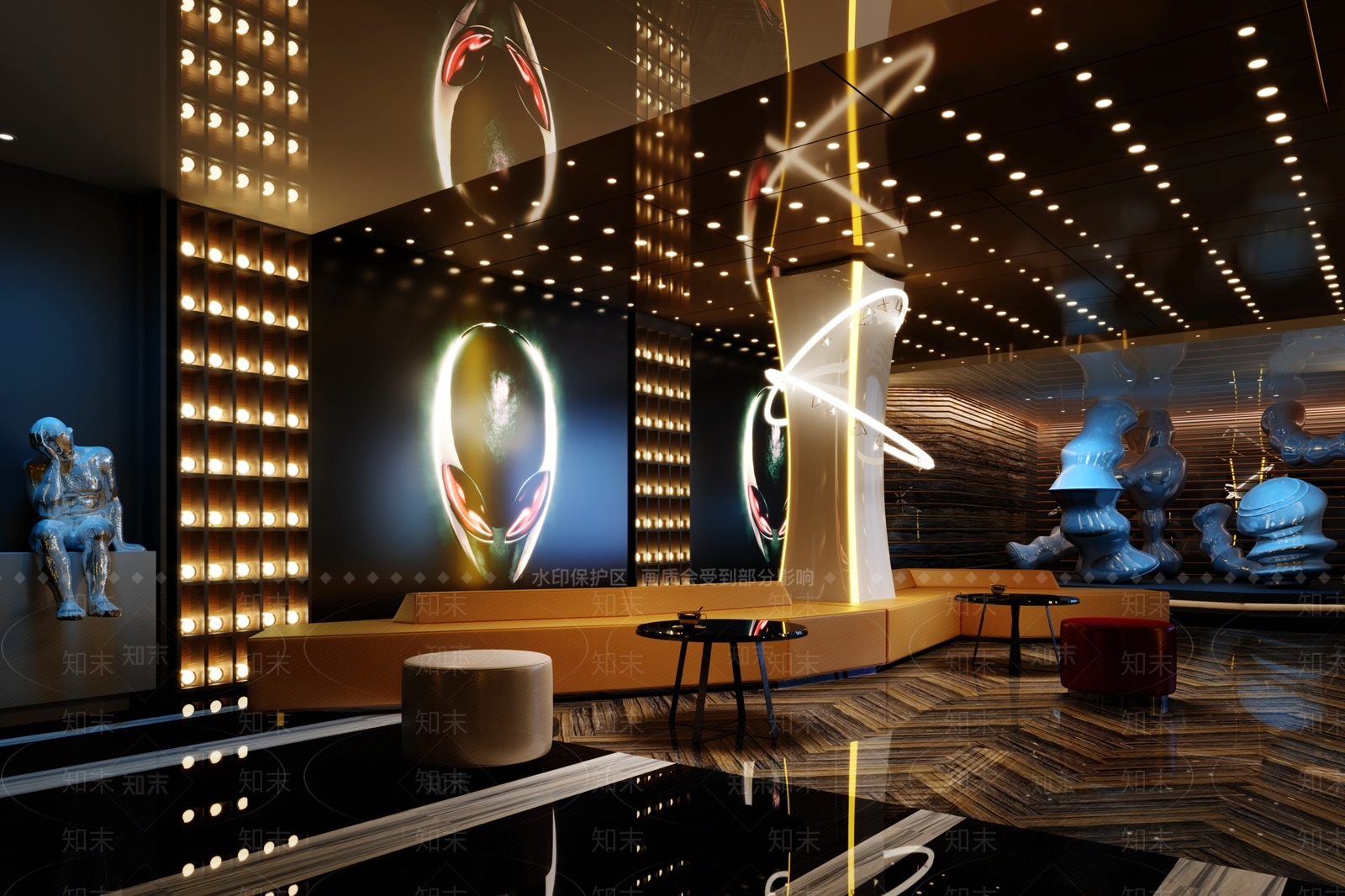 现代酒吧大堂3D模型下载【ID:1139655264】