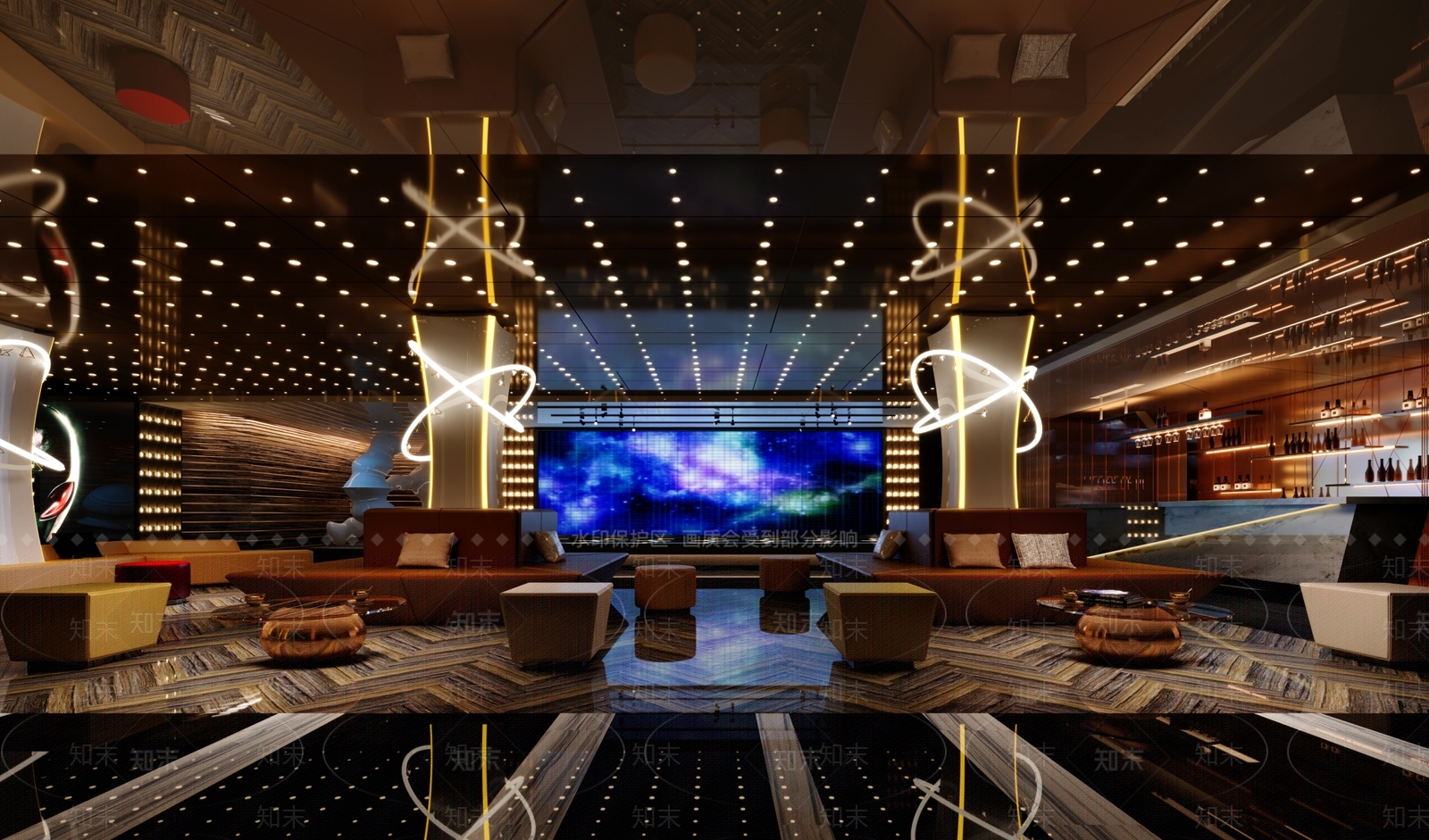 现代酒吧大堂SU模型下载【ID:1139655748】