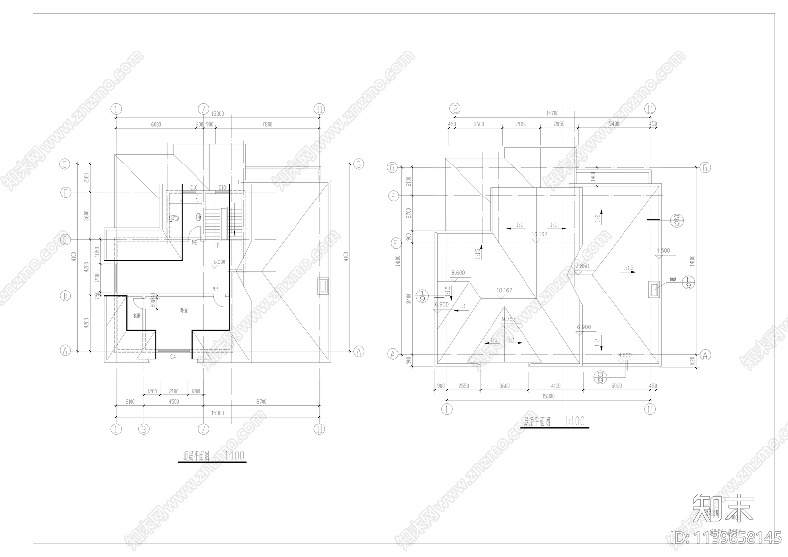 法式别墅建筑cad施工图下载【ID:1139658145】