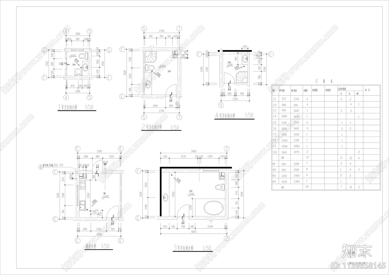 法式别墅建筑cad施工图下载【ID:1139658145】