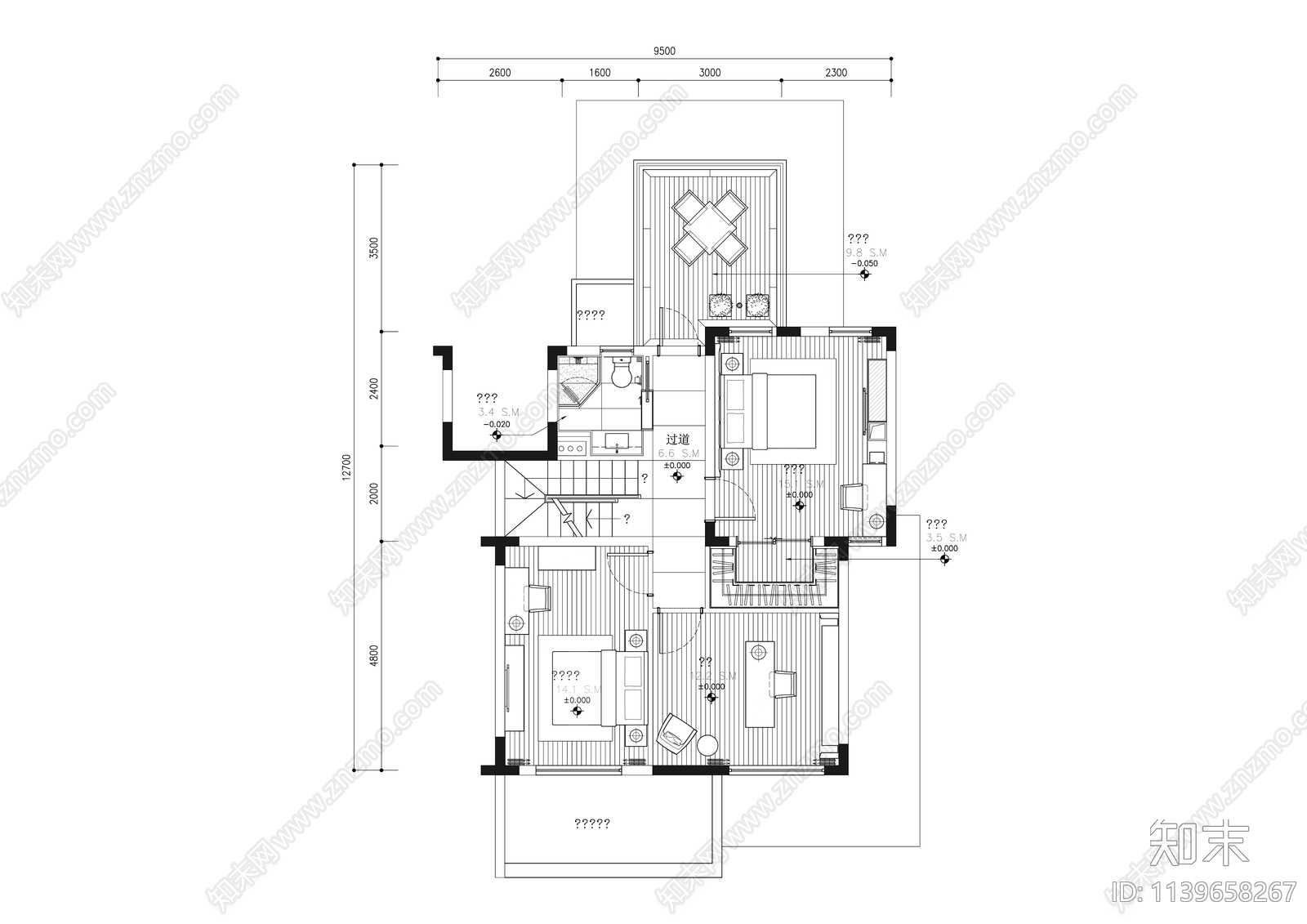 欧式豪华三层叠墅室内精装修cad施工图下载【ID:1139658267】