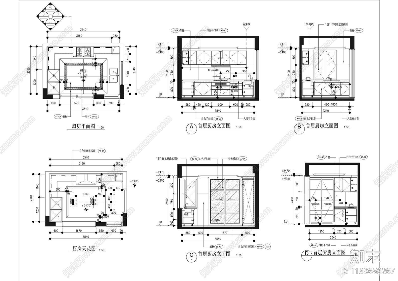 欧式豪华三层叠墅室内精装修cad施工图下载【ID:1139658267】