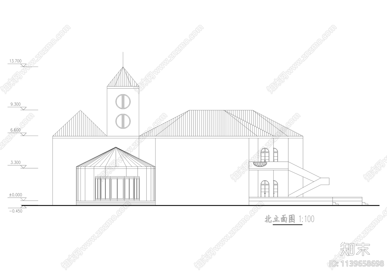 二层幼儿园建筑cad施工图下载【ID:1139658698】