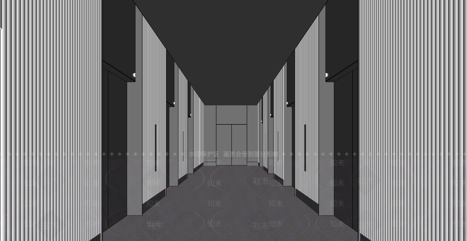 现代电梯厅SU模型下载【ID:1139659723】