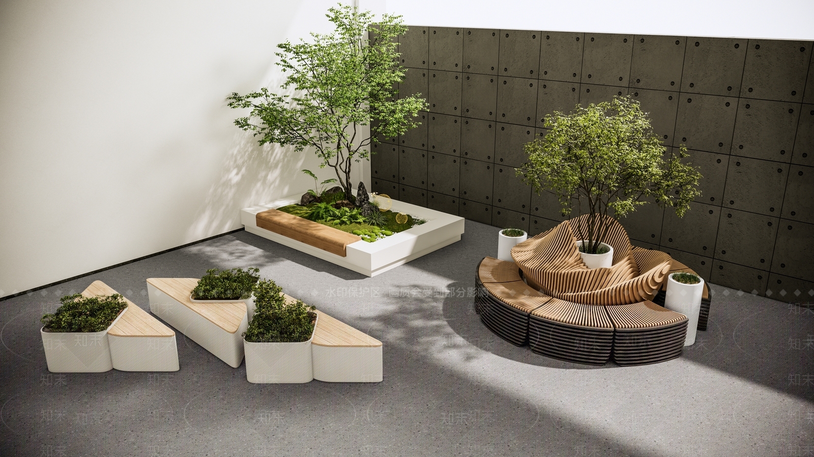 现代景观座椅SU模型下载【ID:1139660239】