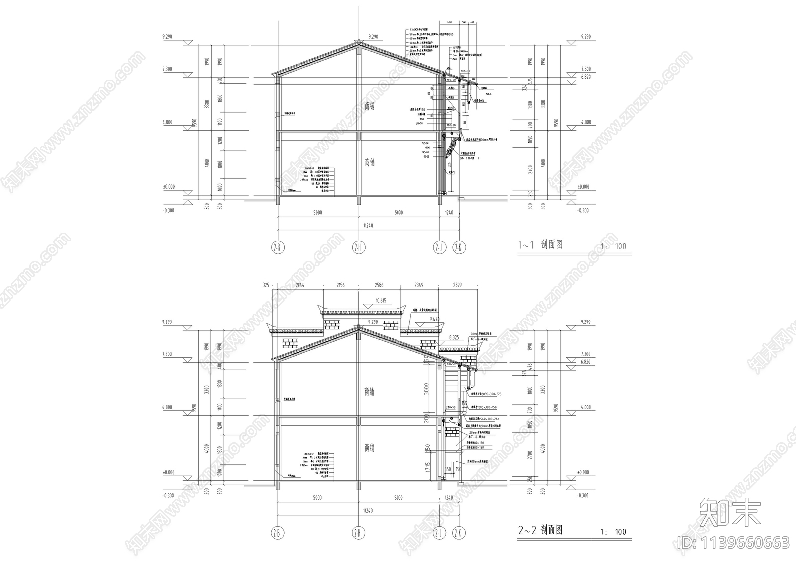 江西仿古商业街区建筑cad施工图下载【ID:1139660663】