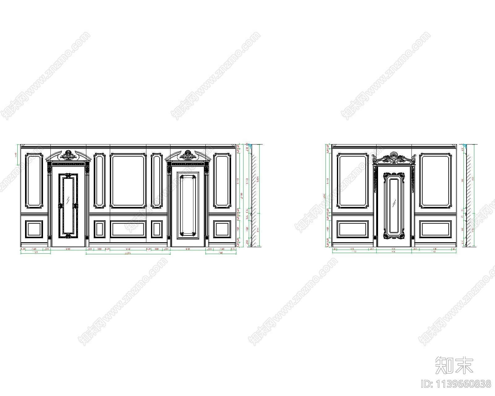 墙面墙板cad施工图下载【ID:1139660838】