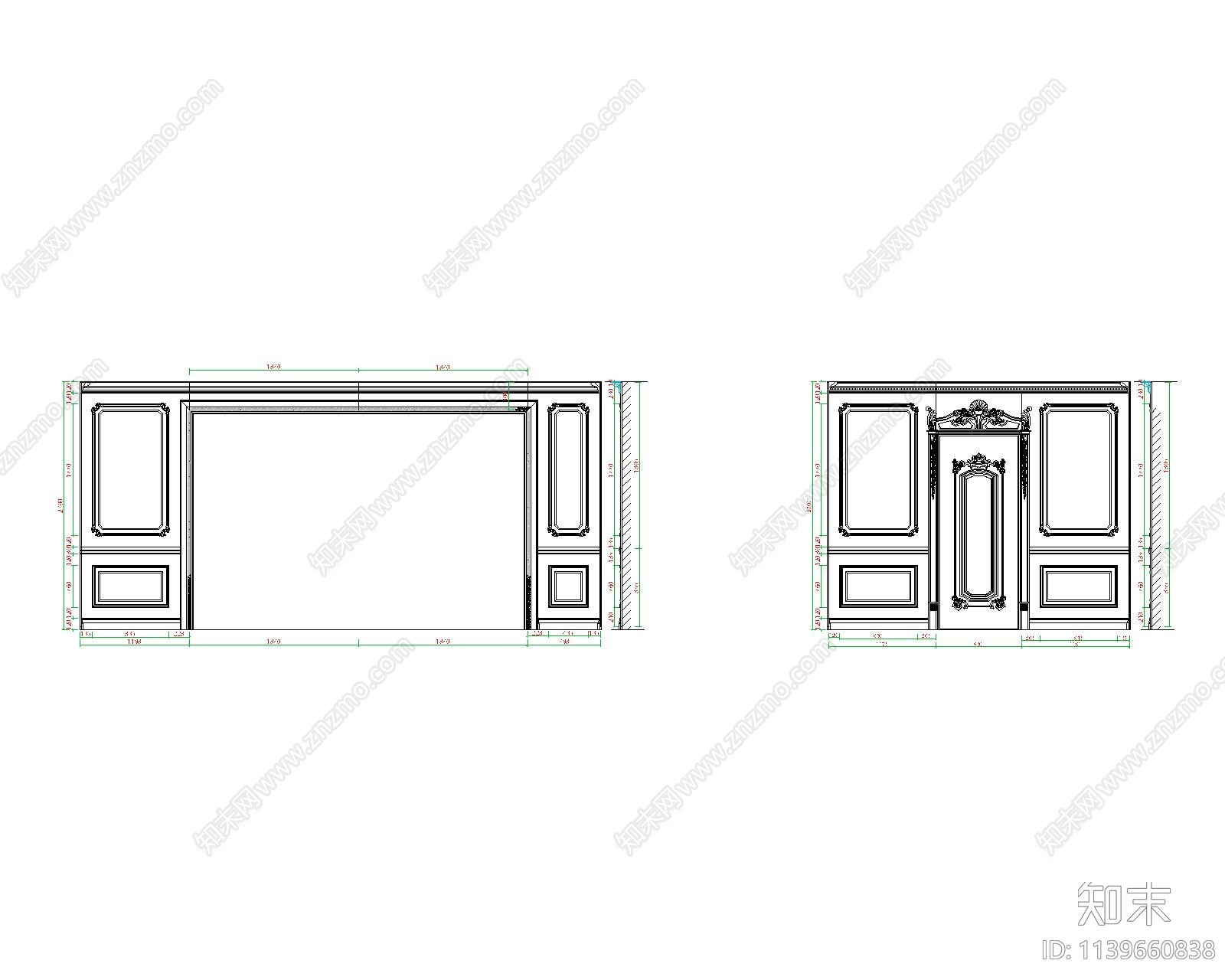 墙面墙板cad施工图下载【ID:1139660838】