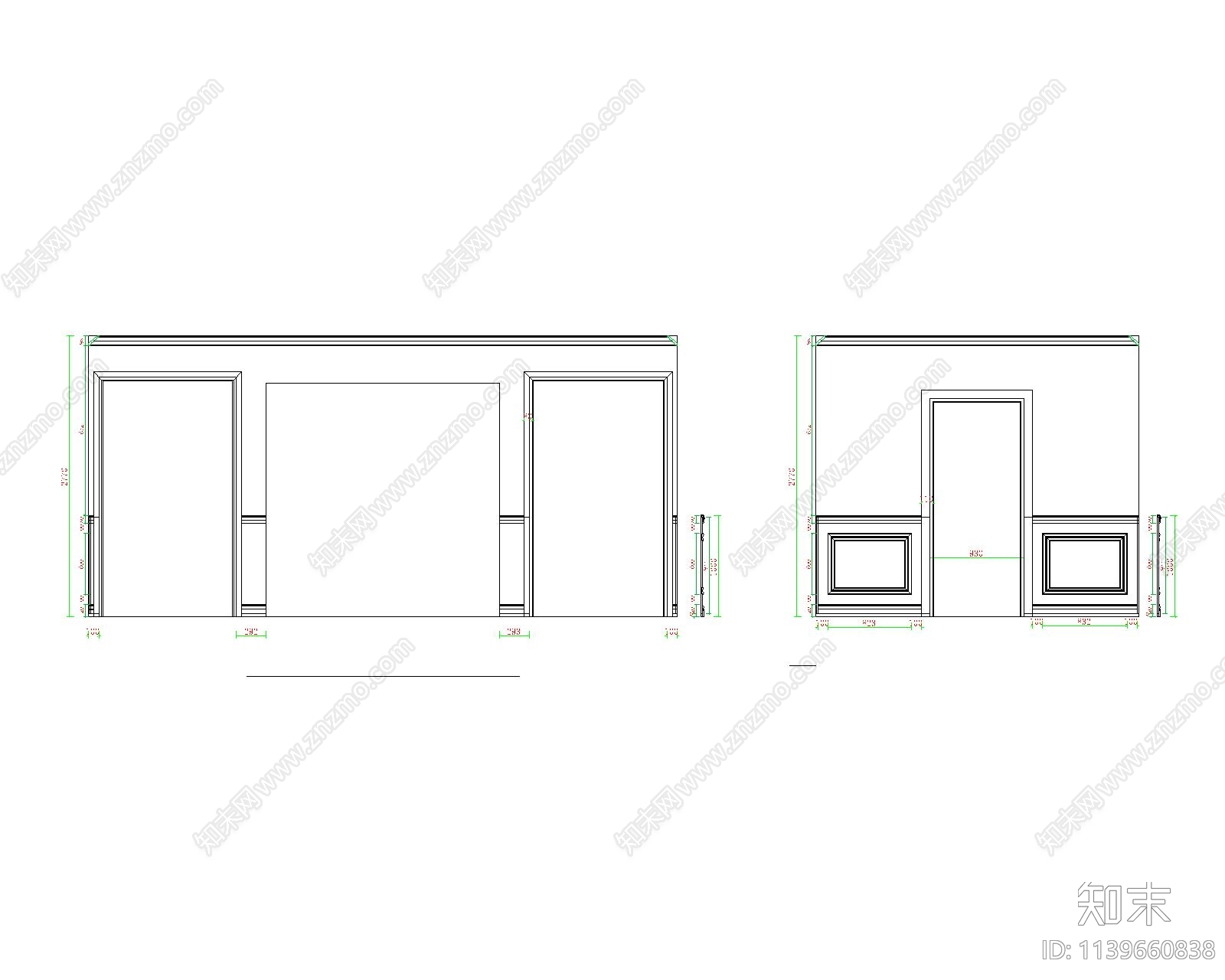 墙面墙板cad施工图下载【ID:1139660838】