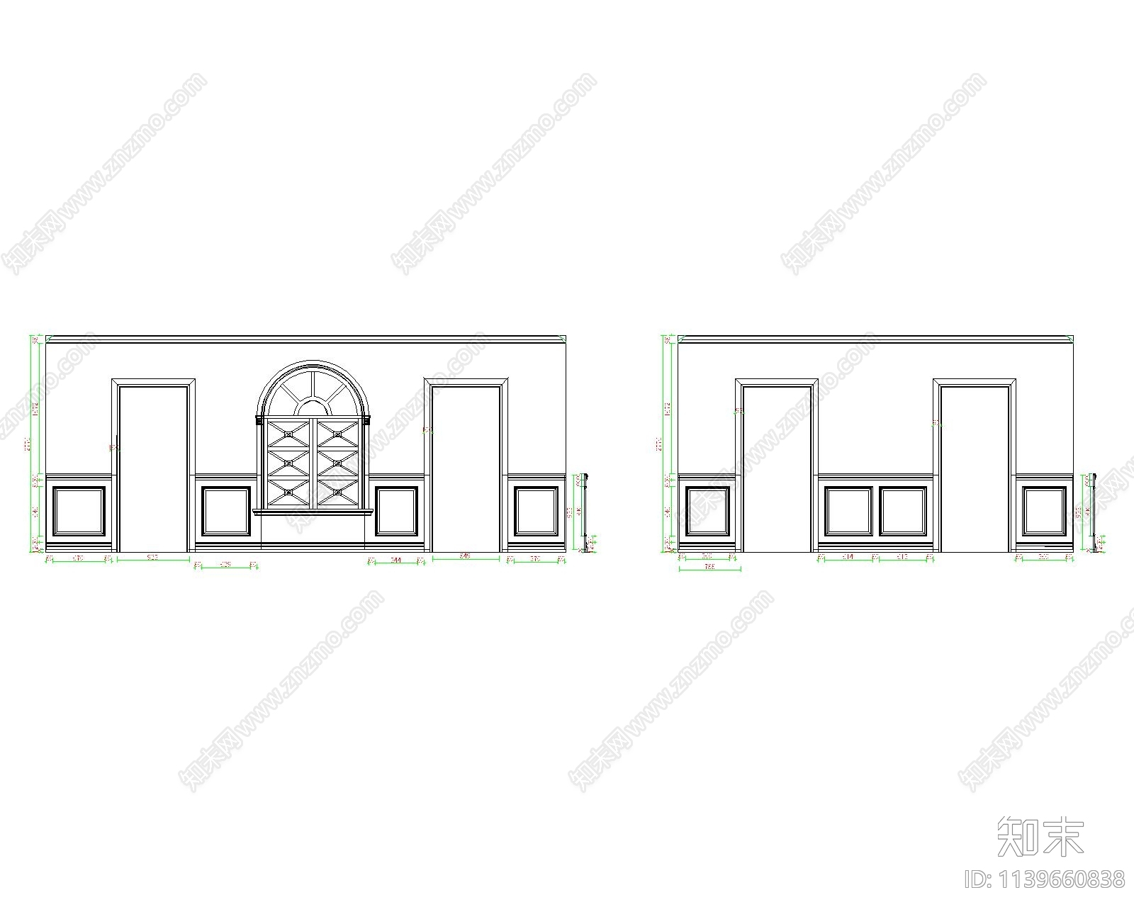 墙面墙板cad施工图下载【ID:1139660838】