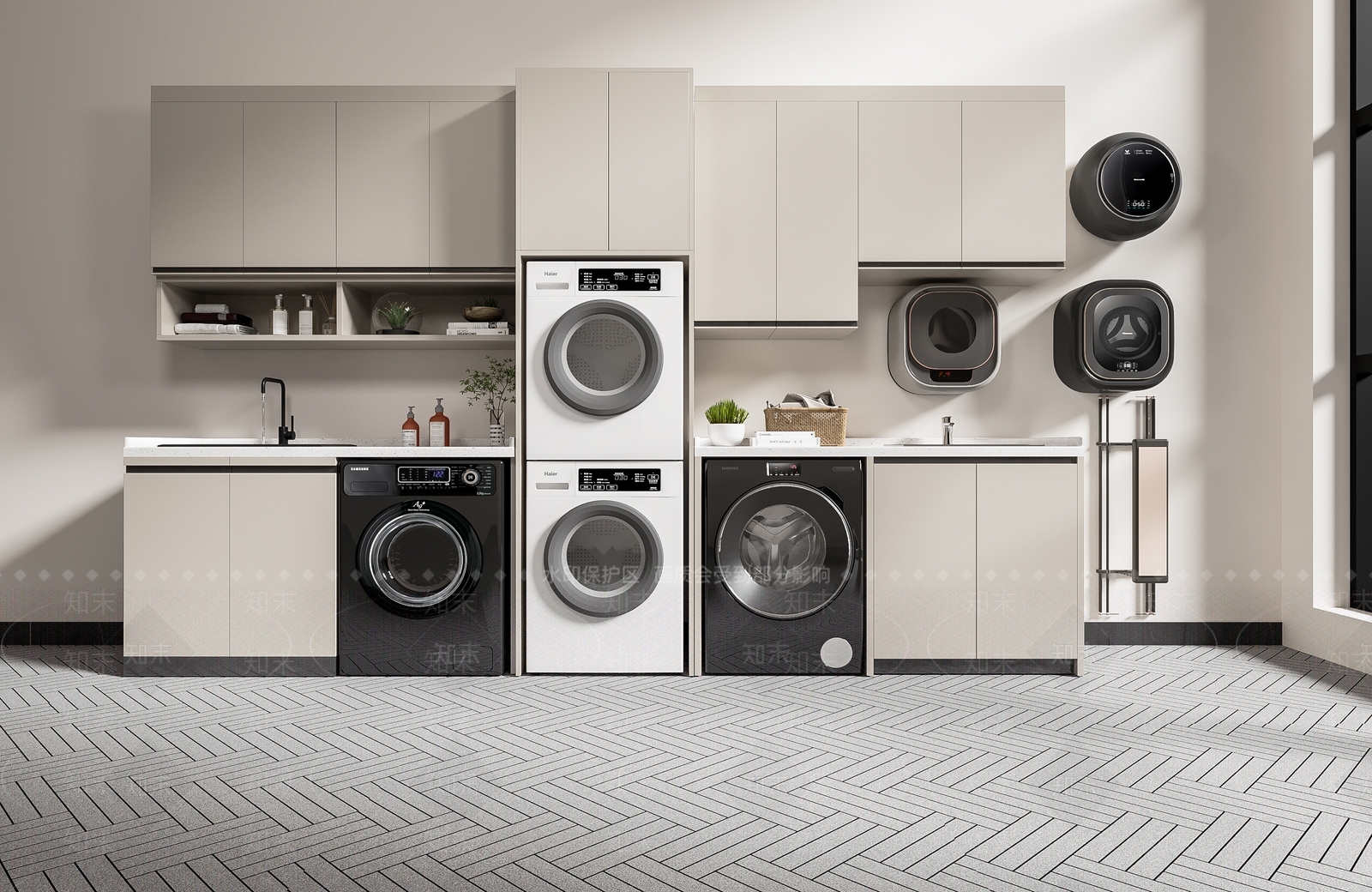 阳台洗衣机3D模型下载【ID:1139661276】