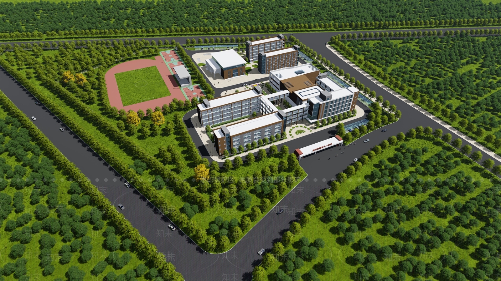 现代学校建筑SU模型下载【ID:1139661914】