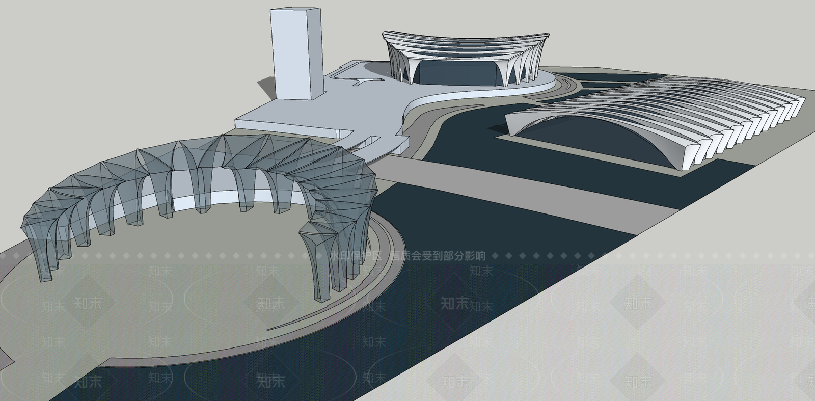 现代体育建筑SU模型下载【ID:1139662286】