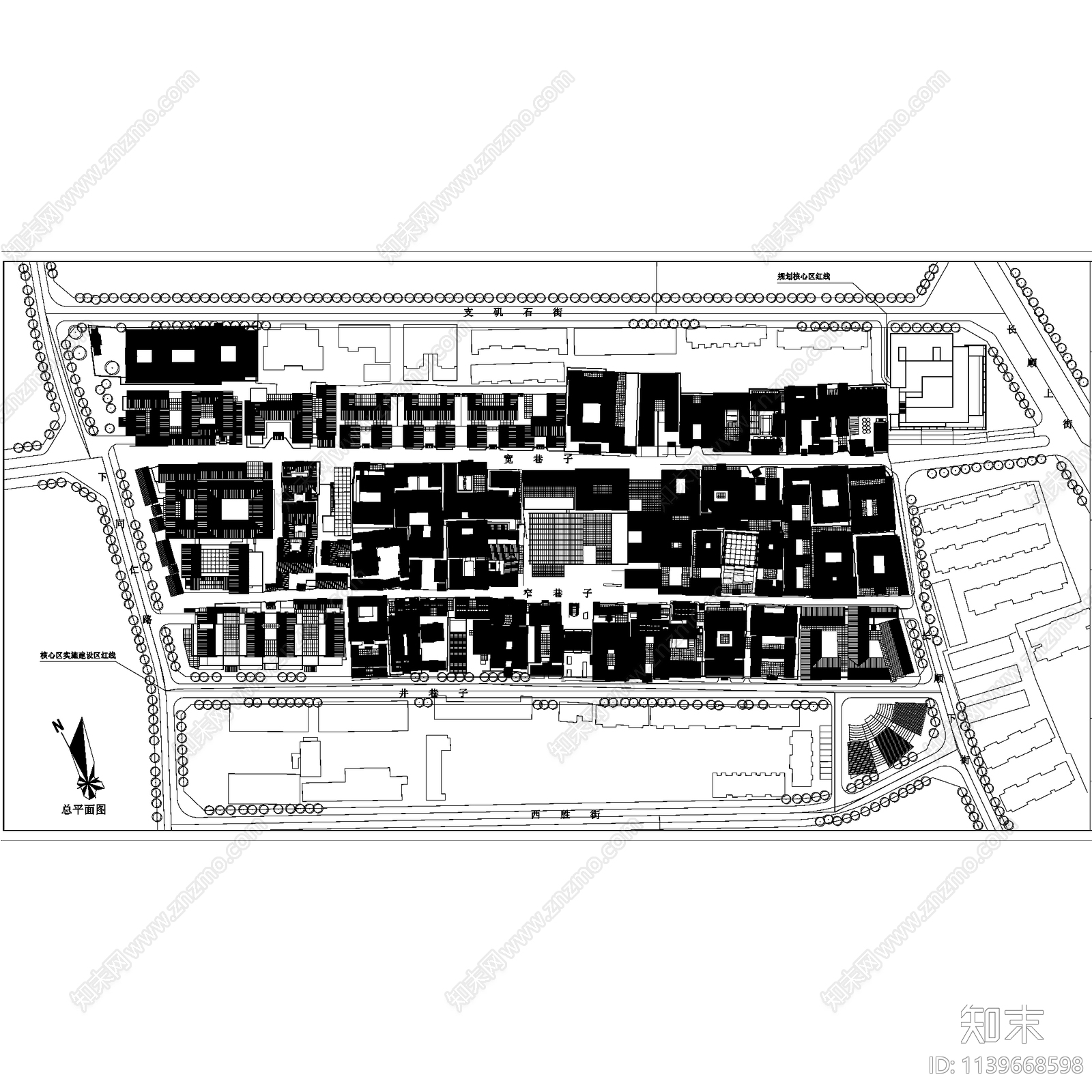 成都宽窄巷子历史文化保护街区建筑cad施工图下载【ID:1139668598】