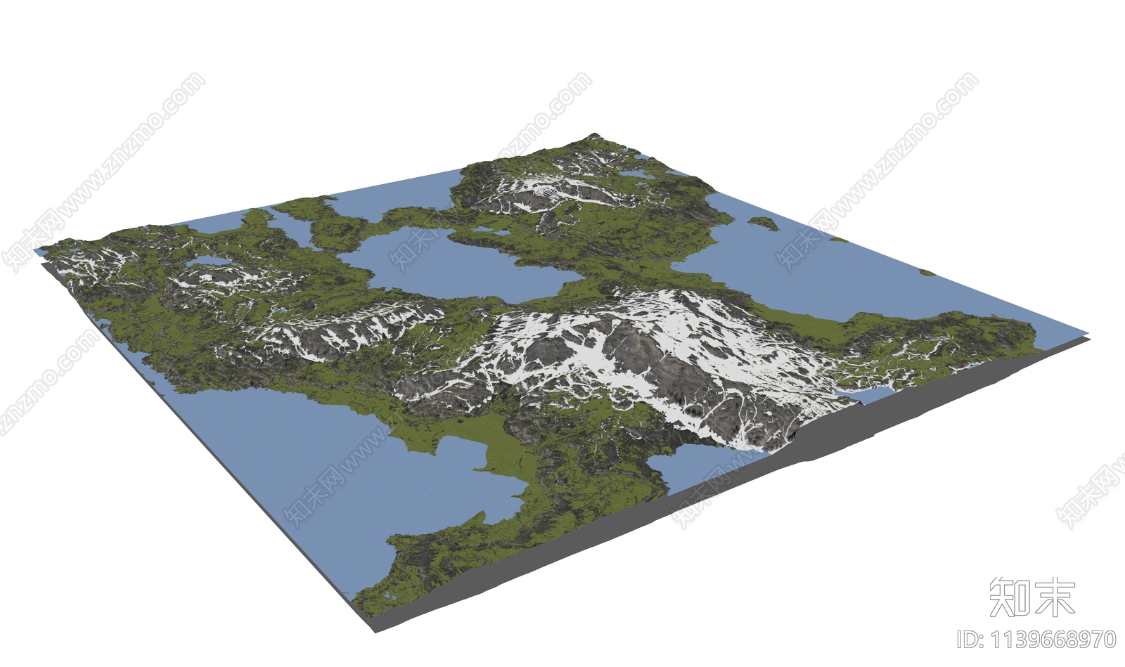 现代岛屿山脉地形景观SU模型下载【ID:1139668970】