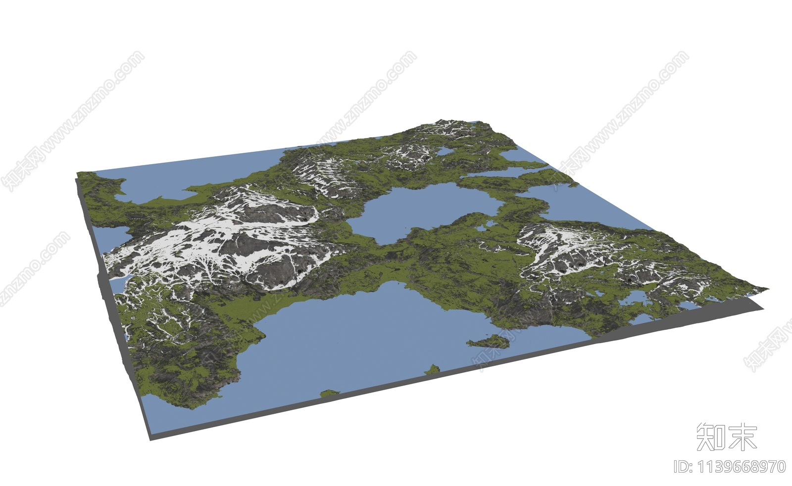 现代岛屿山脉地形景观SU模型下载【ID:1139668970】
