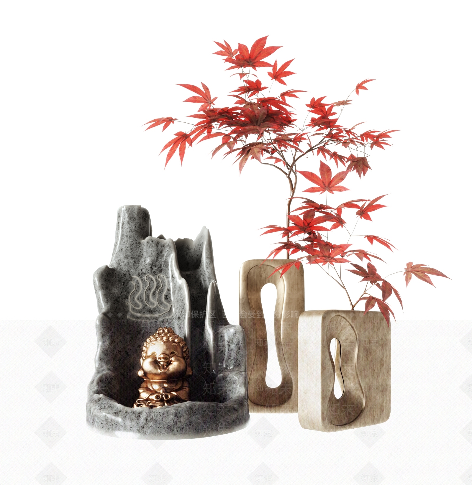 新中式佛雕塑摆件3D模型下载【ID:1139670081】