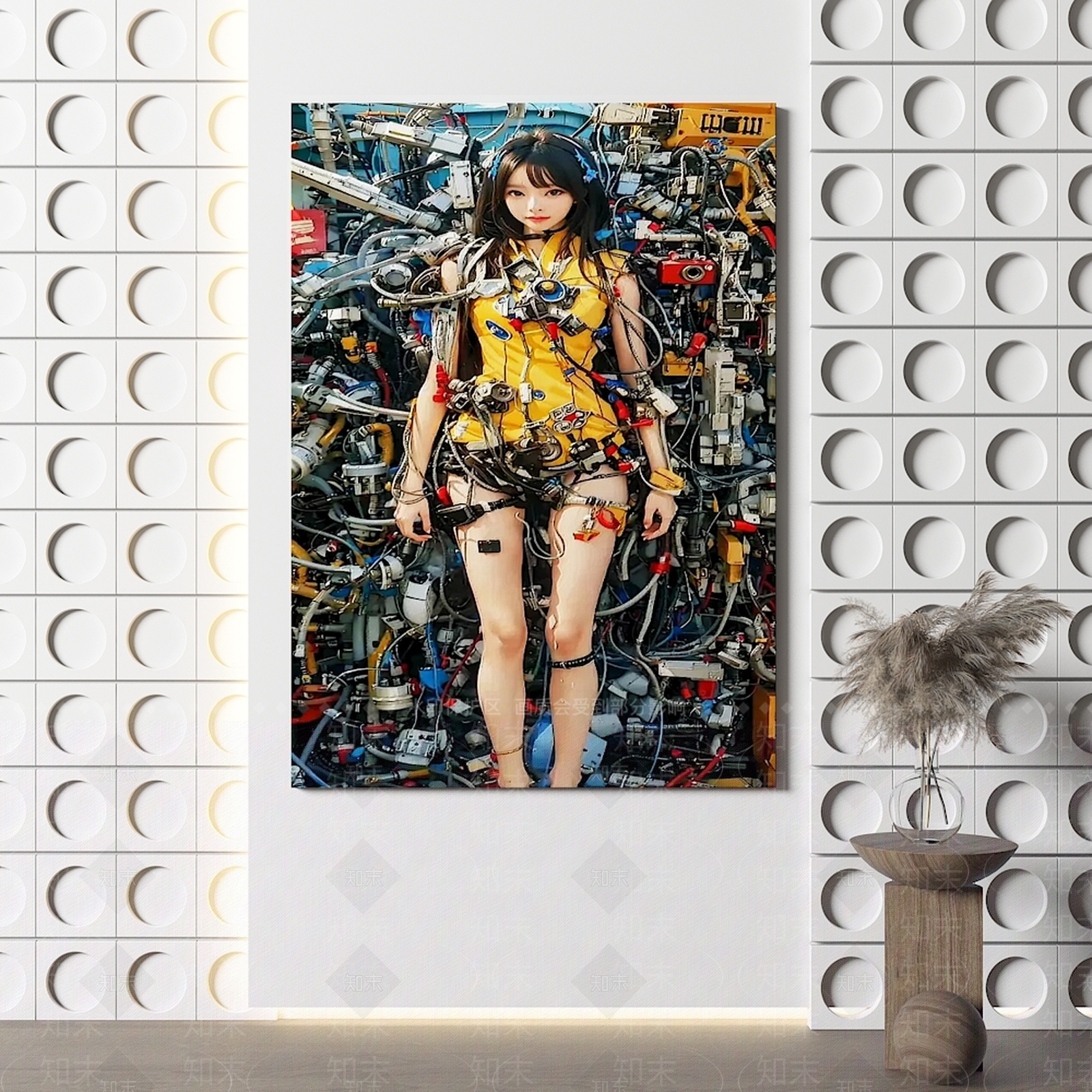 现代朋克机械装饰画3D模型下载【ID:1139670087】