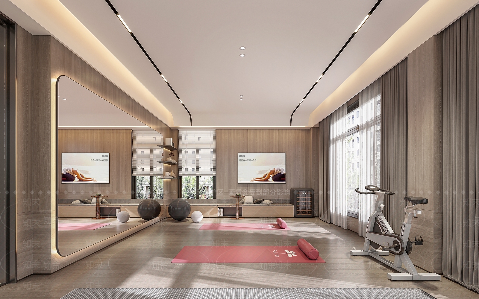现代瑜伽室3D模型下载【ID:1139672204】