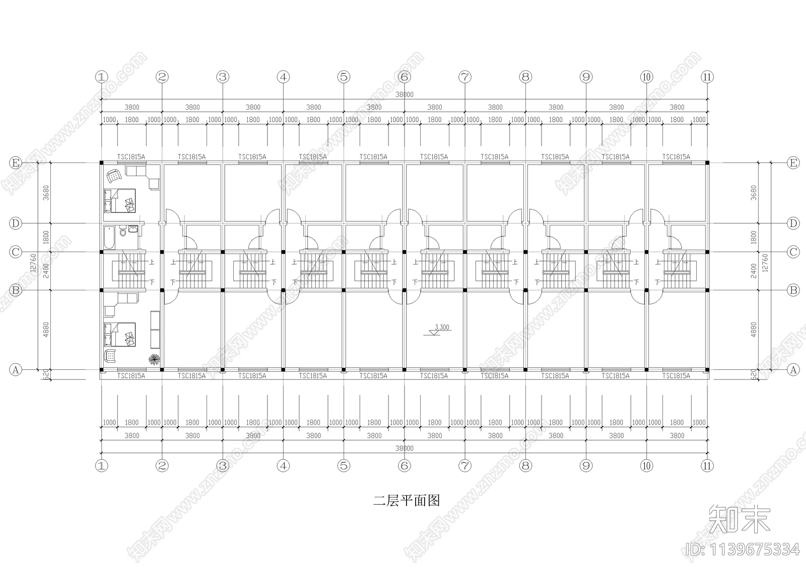 徽派安置小区住宅建筑cad施工图下载【ID:1139675334】