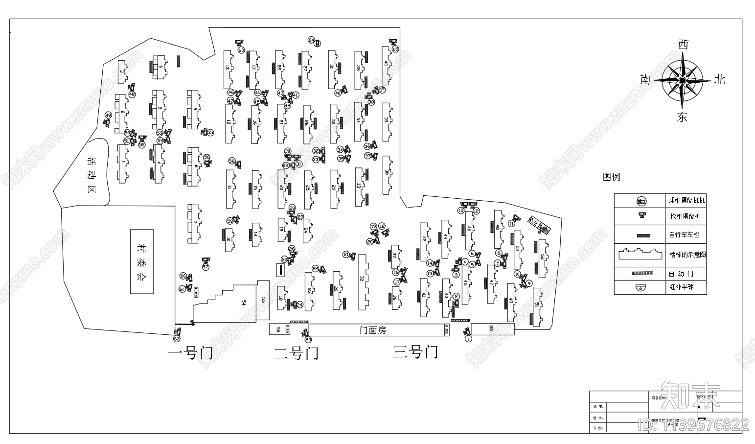 住宅小区监控原理图弱电cad施工图下载【ID:1139676822】