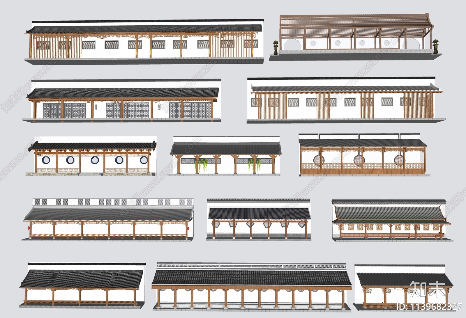 中式廊亭SU模型下载【ID:1139682327】