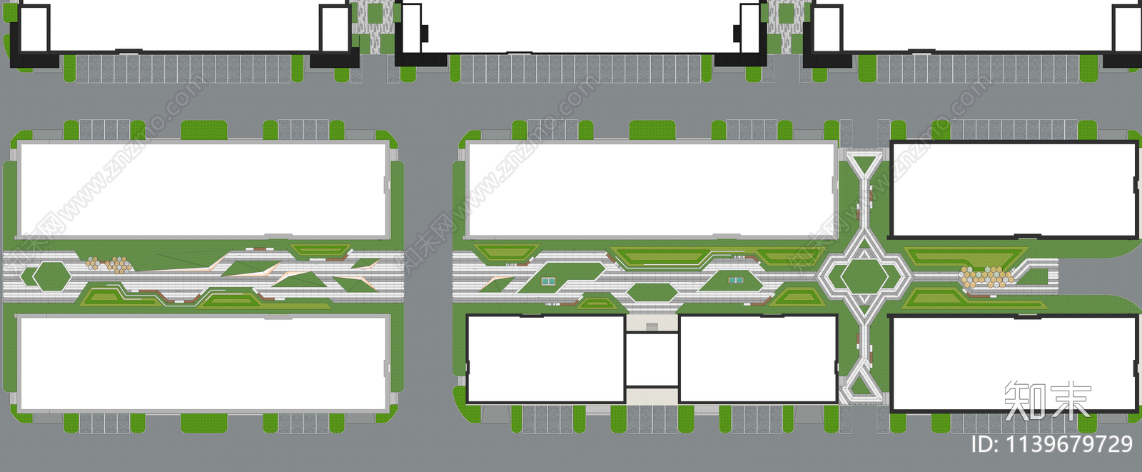 现代产业园绿地景观SU模型下载【ID:1139679729】