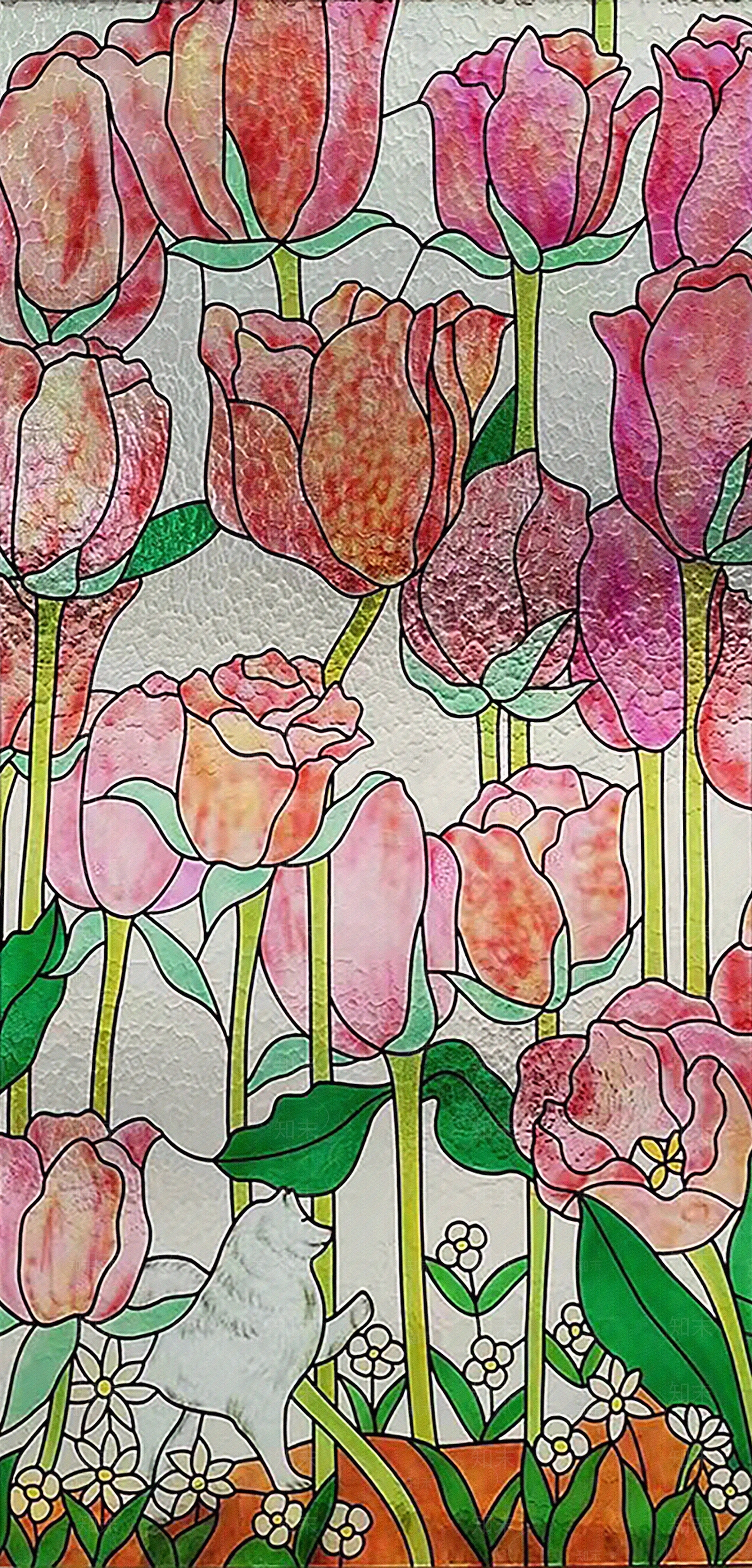 彩色花玻璃贴图下载【ID:1139683731】