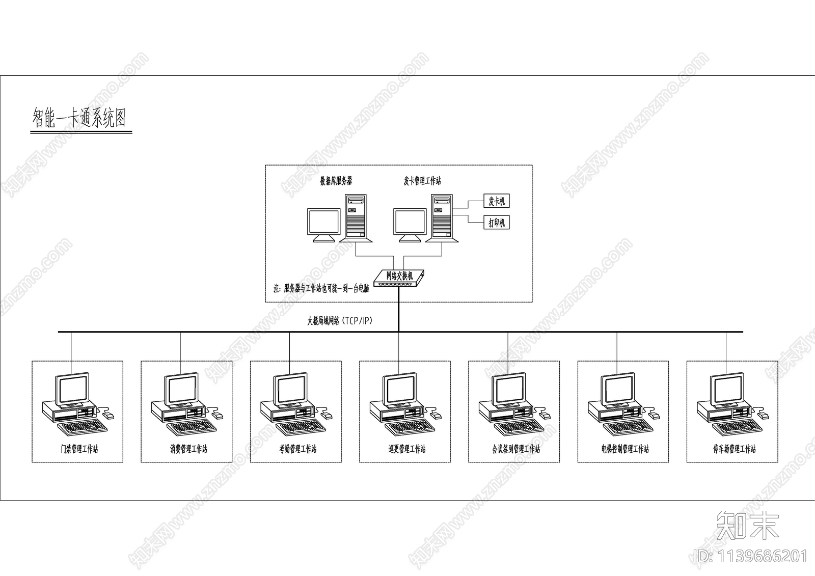 智能一卡通系统cad施工图下载【ID:1139686201】