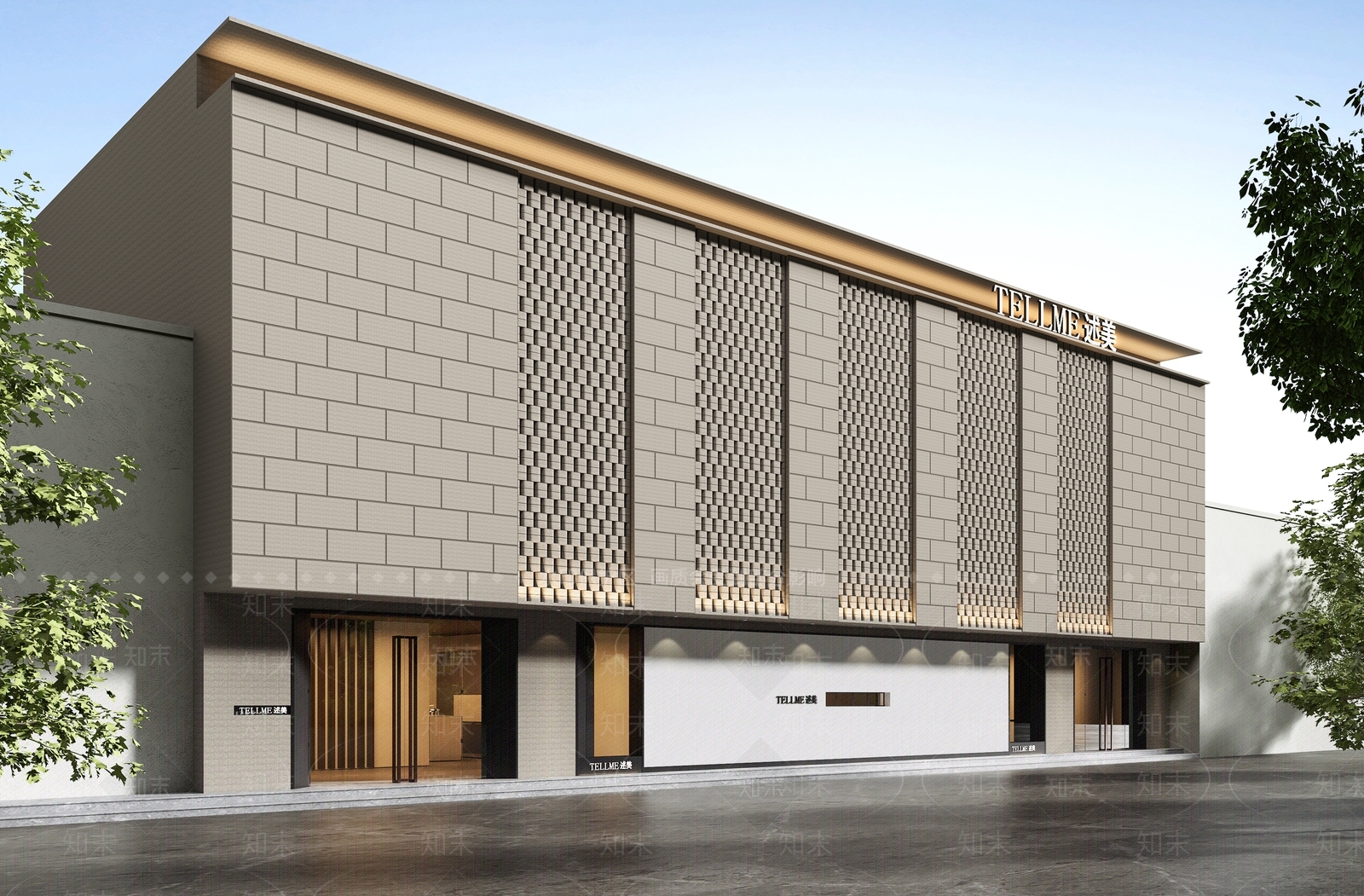 现代店面门头3D模型下载【ID:1139686198】