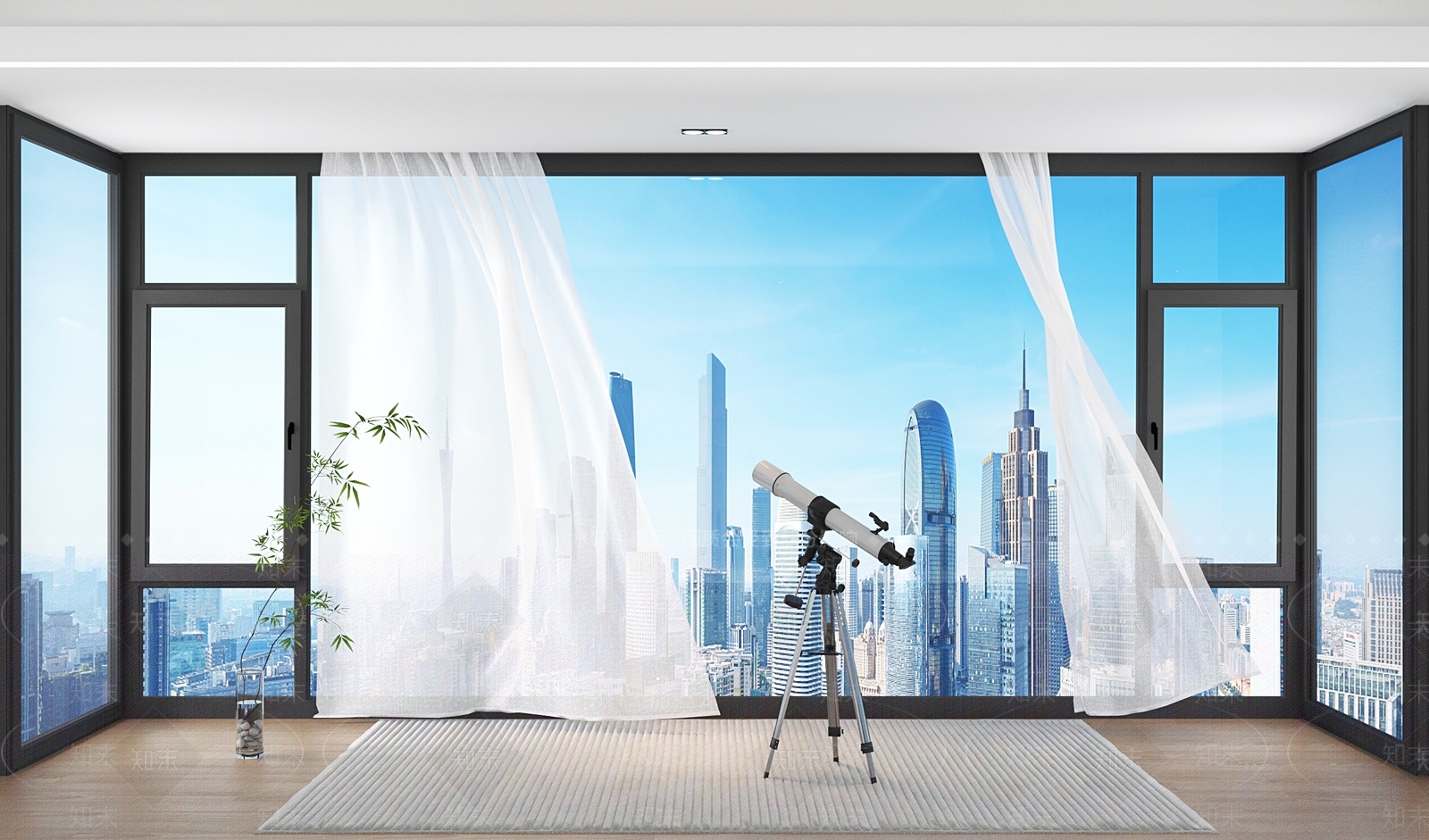 现代阳台落地窗3D模型下载【ID:1139689978】