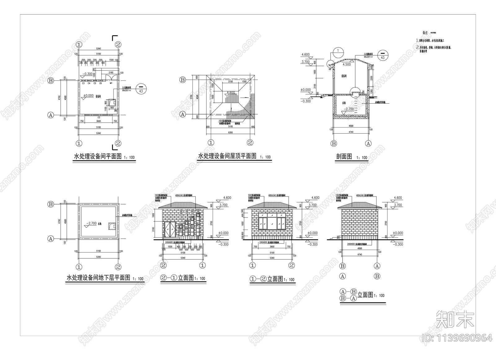 设备房建筑详图cad施工图下载【ID:1139690964】