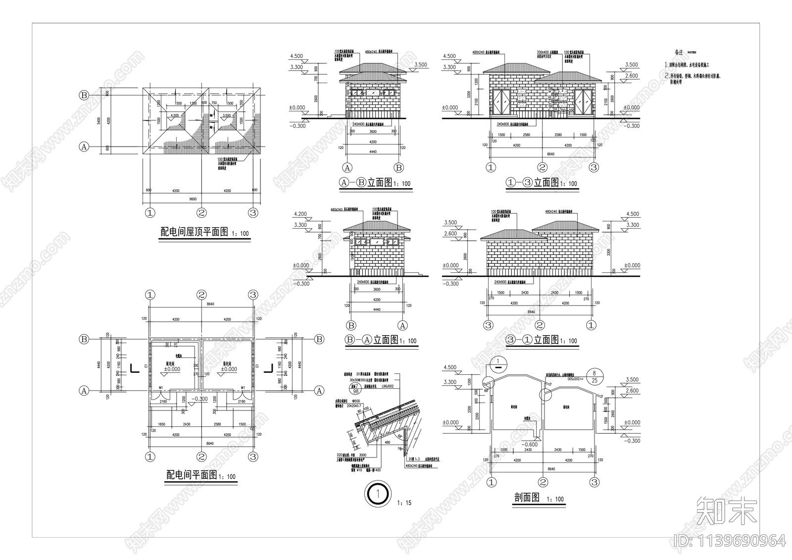 设备房建筑详图cad施工图下载【ID:1139690964】