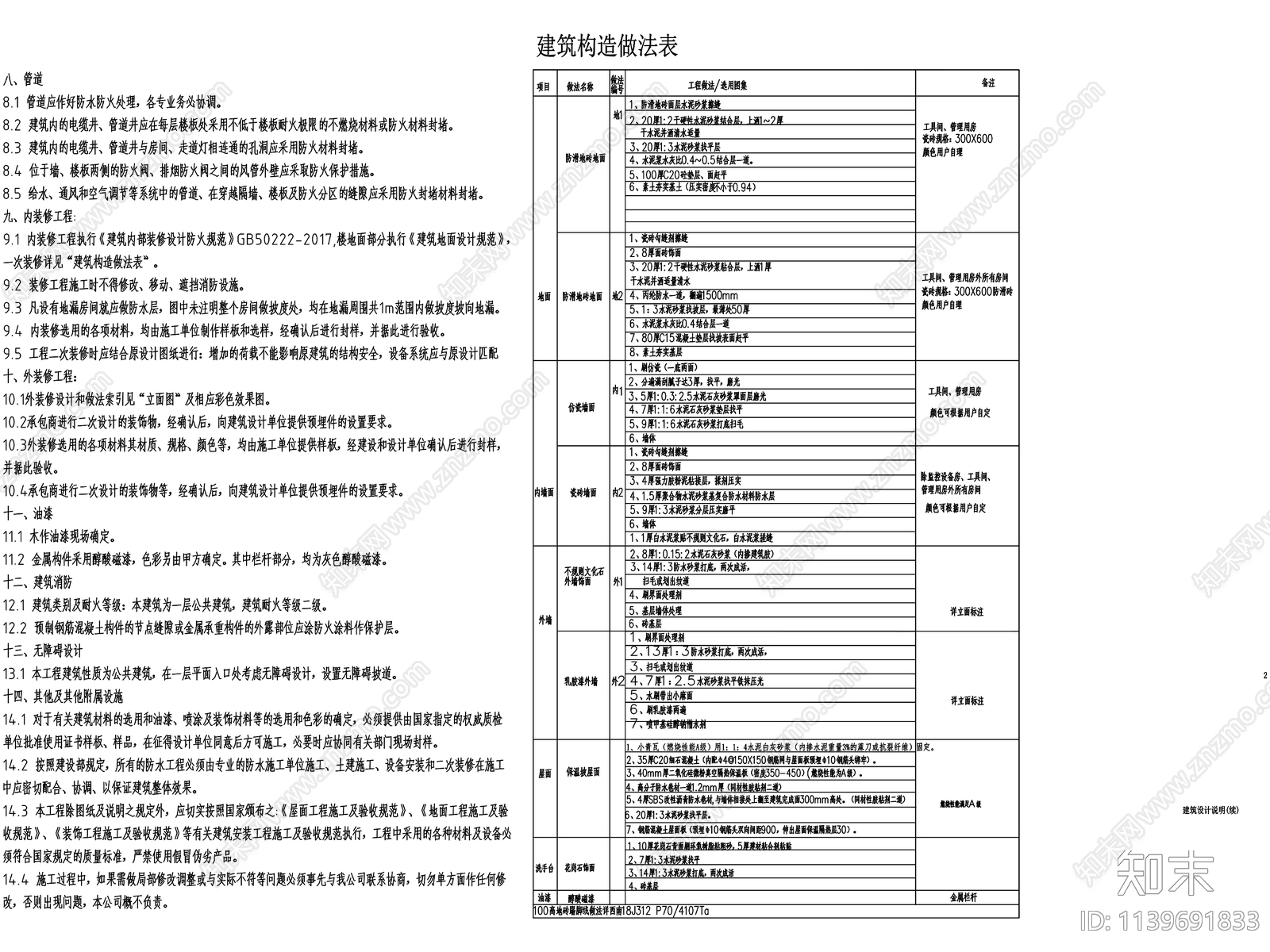 单体卫生间建筑设计说明施工图下载【ID:1139691833】