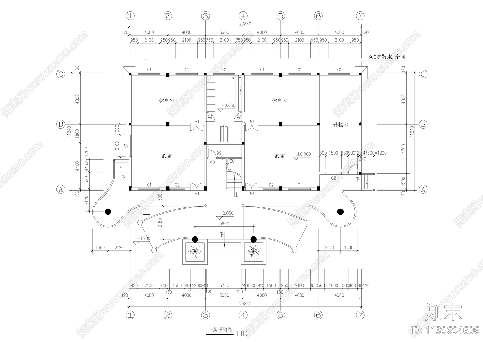 幼儿园建筑cad施工图下载【ID:1139694606】