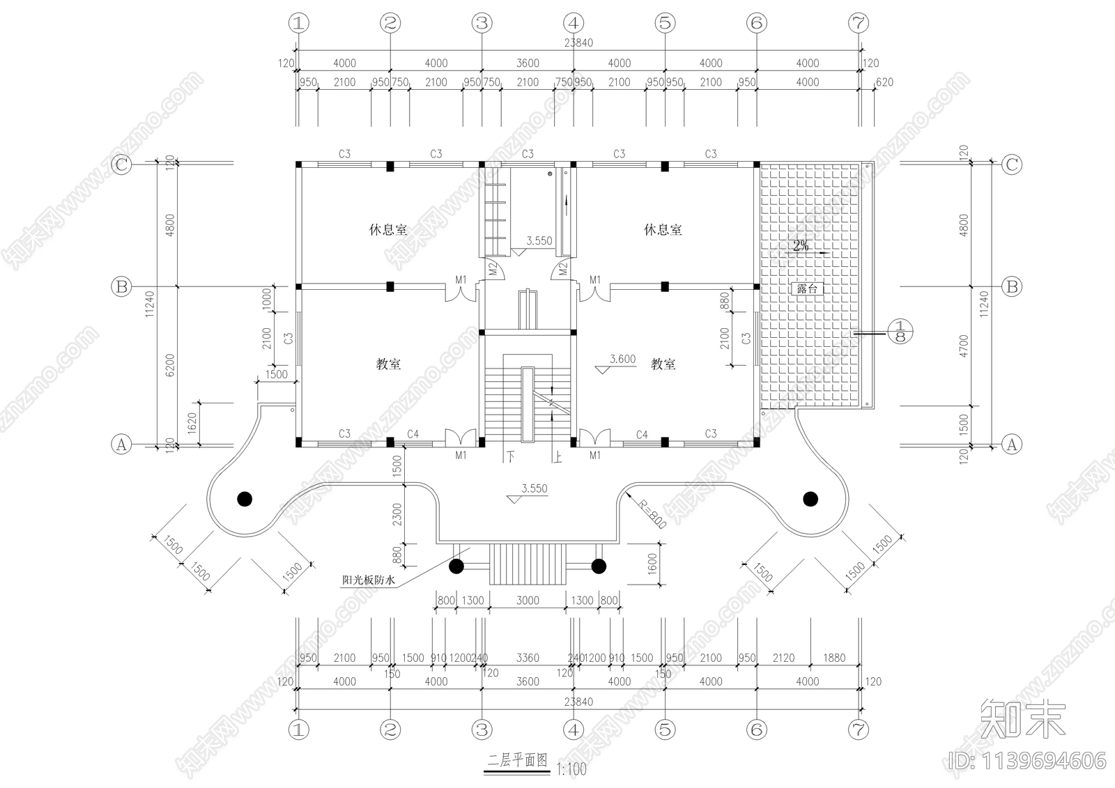 幼儿园建筑cad施工图下载【ID:1139694606】