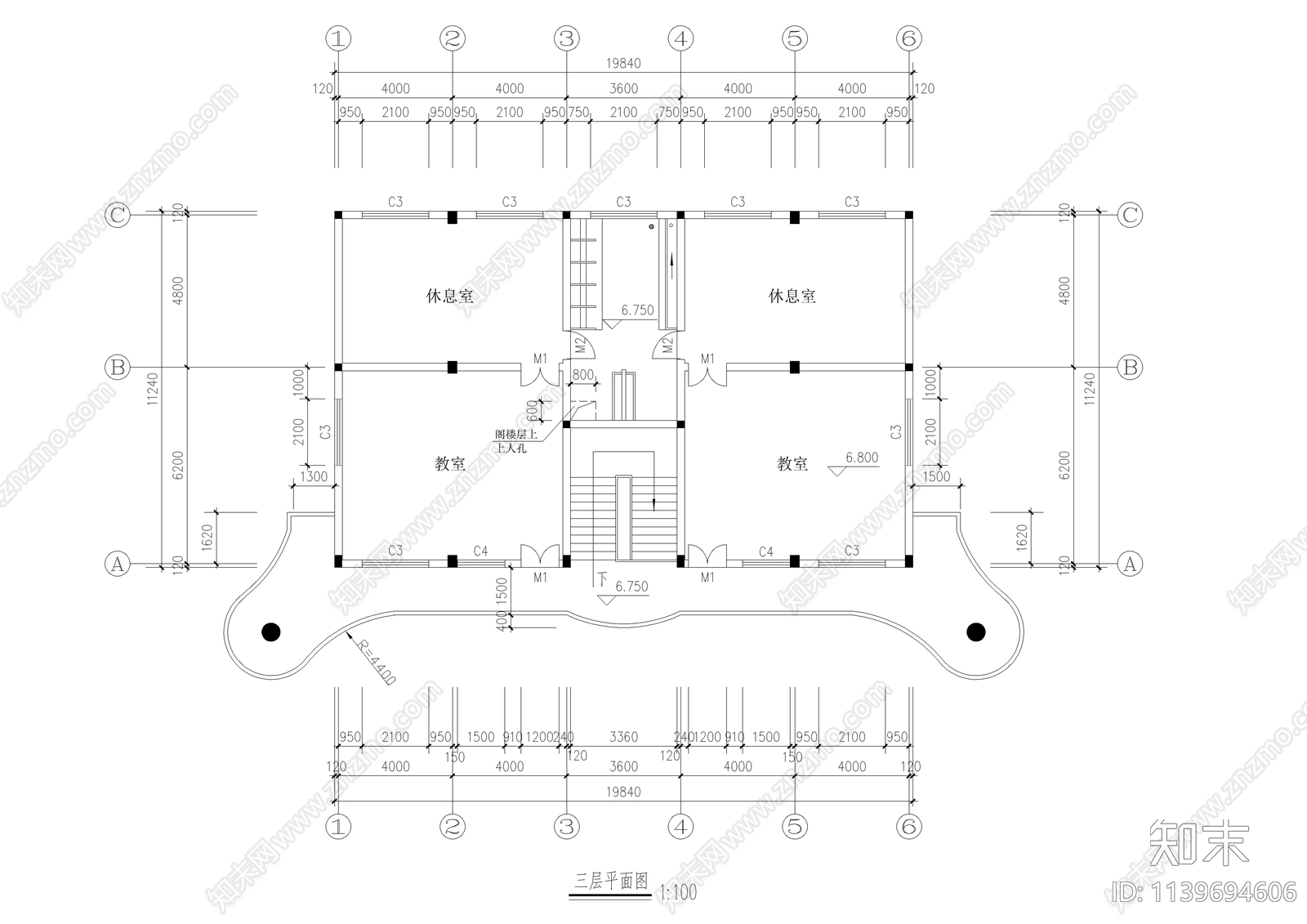 幼儿园建筑cad施工图下载【ID:1139694606】