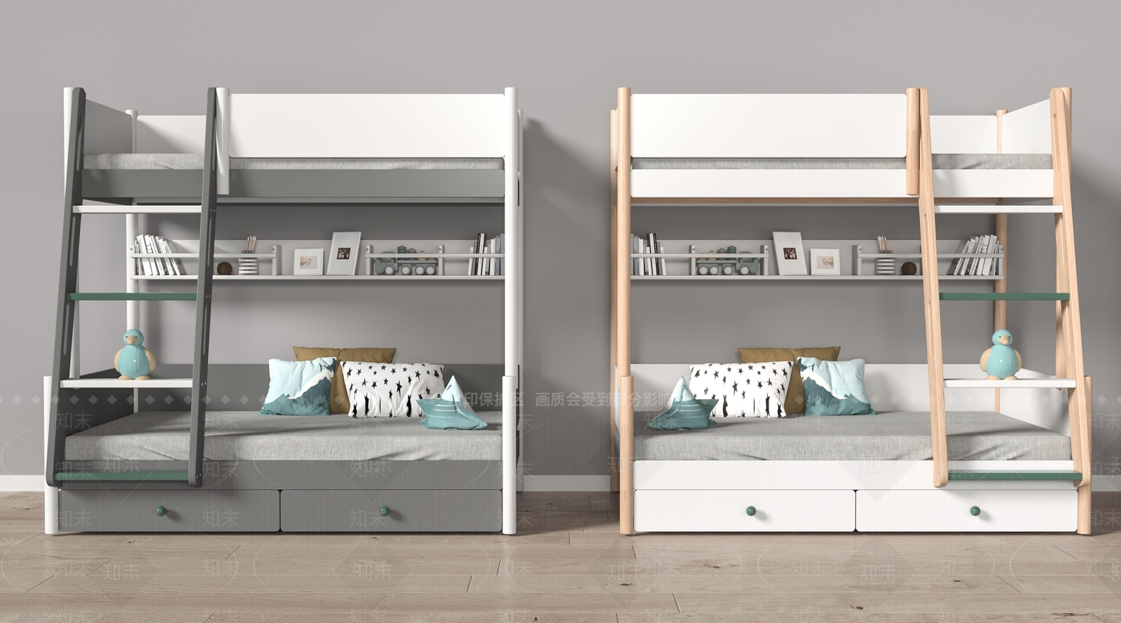 现代上下双层床SU模型下载【ID:1139696027】