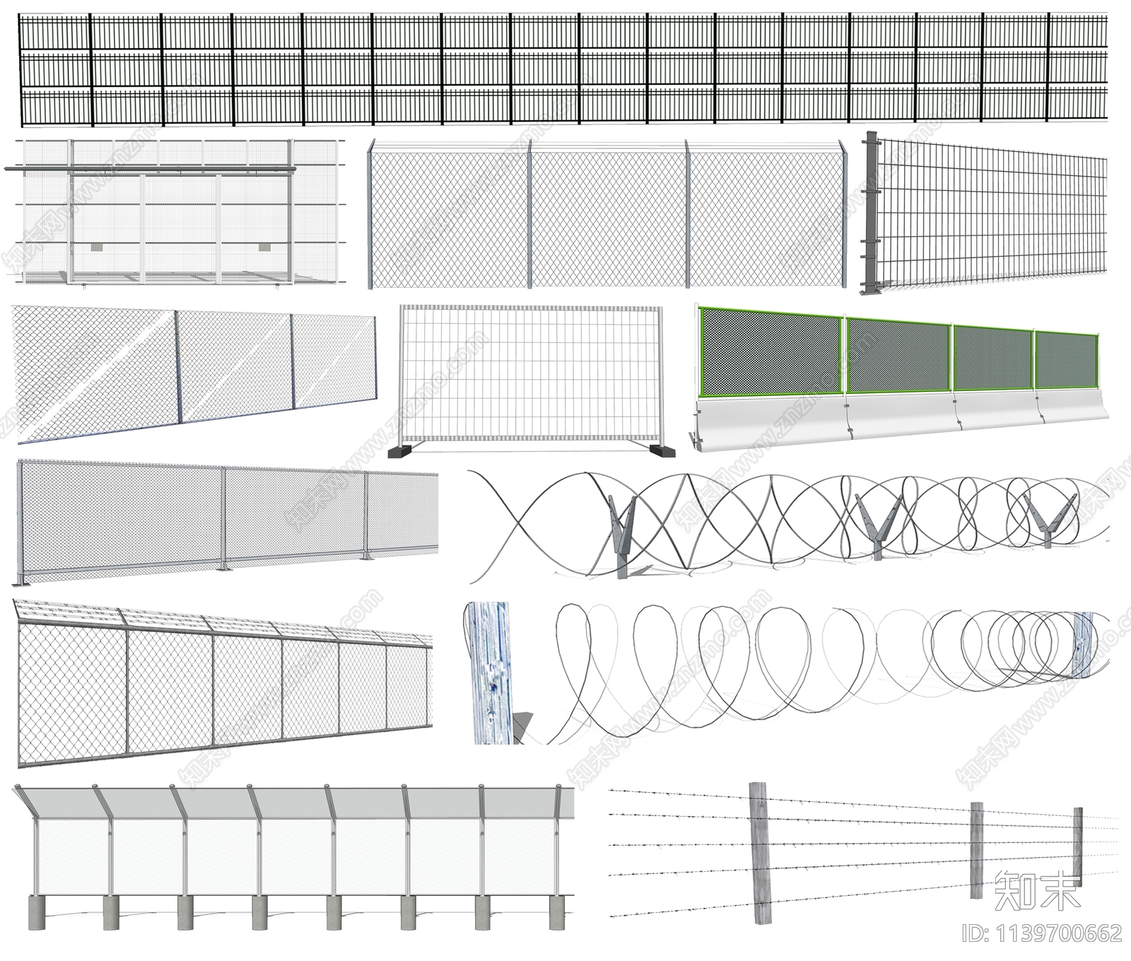 现代围栏护栏SU模型下载【ID:1139700662】