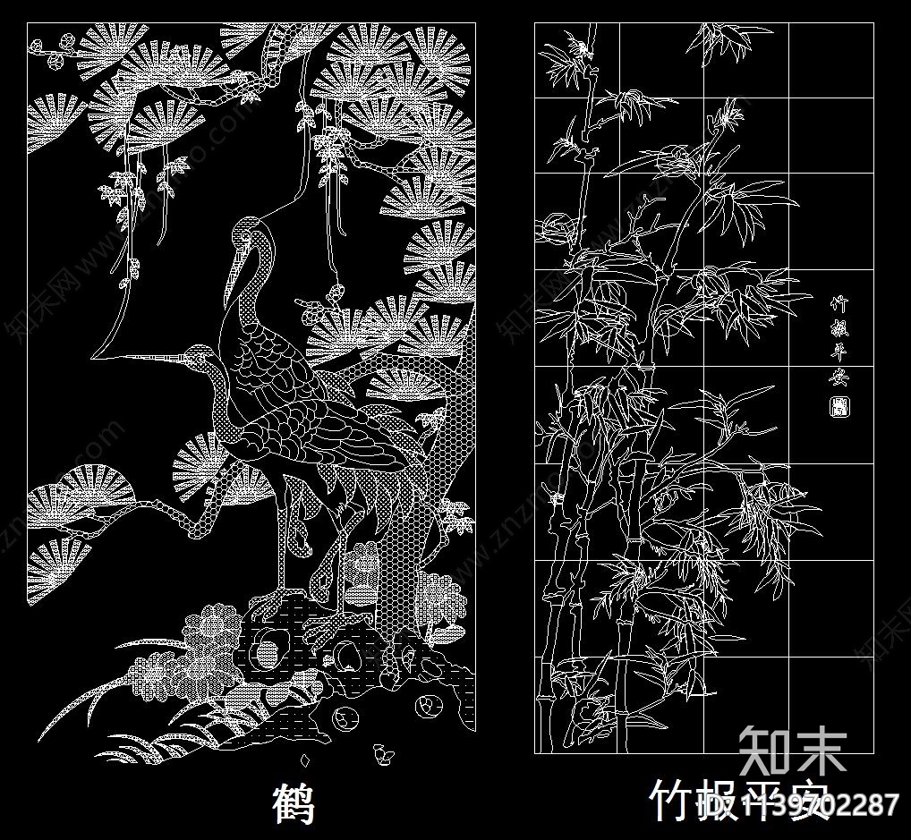 中式风装饰图案施工图下载【ID:1139702287】