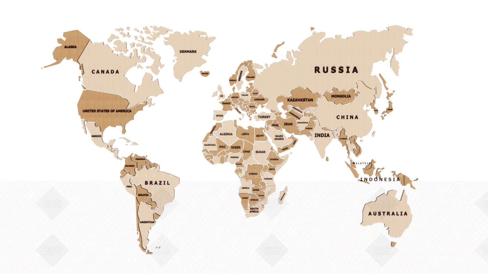 现代世界地图墙饰挂件SU模型下载【ID:1139703492】