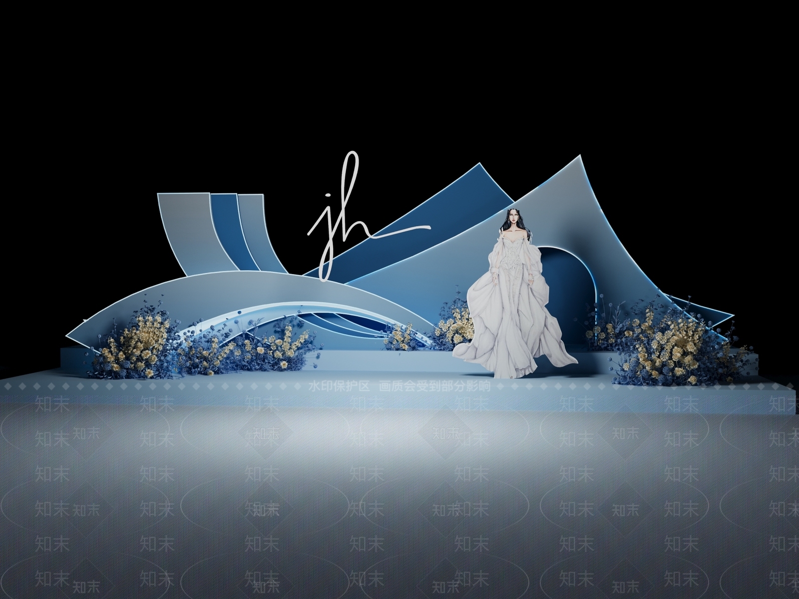 现代婚礼美陈3D模型下载【ID:1139708372】