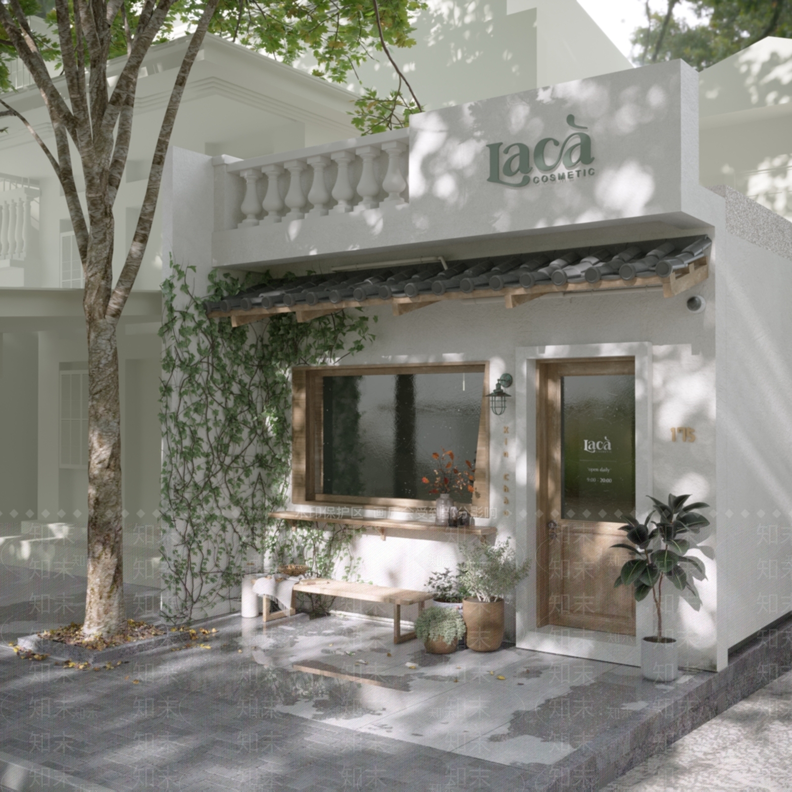 现代奶茶店门头3D模型下载【ID:1139715130】