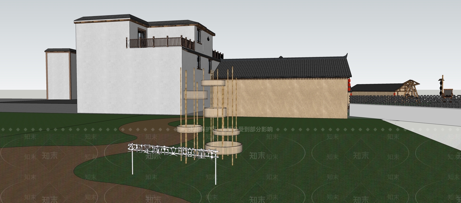 现代稻田艺术装置SU模型下载【ID:1139713775】