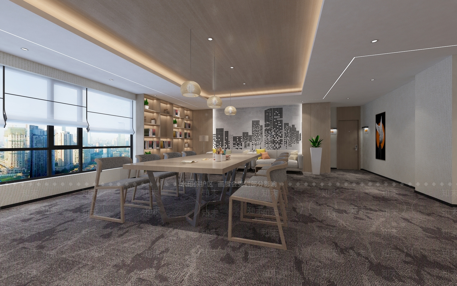 现代青年公寓大厅3D模型下载【ID:1139717466】_知末3d模型网