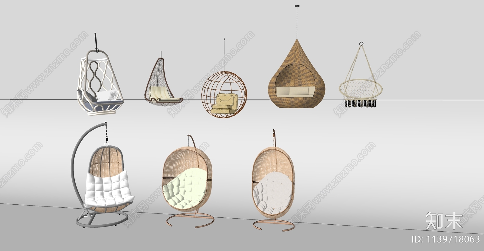 现代吊椅SU模型下载【ID:1139718063】
