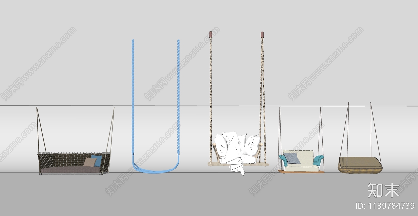 现代室外秋千SU模型下载【ID:1139784739】