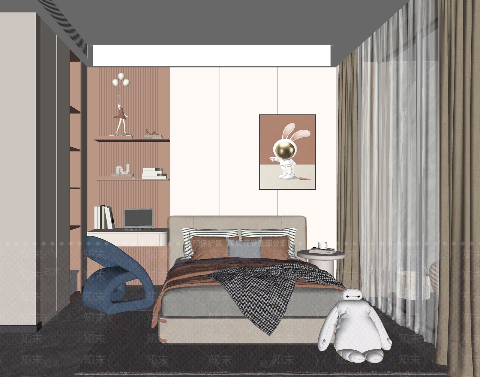 现代儿童房SU模型下载【ID:1139722775】