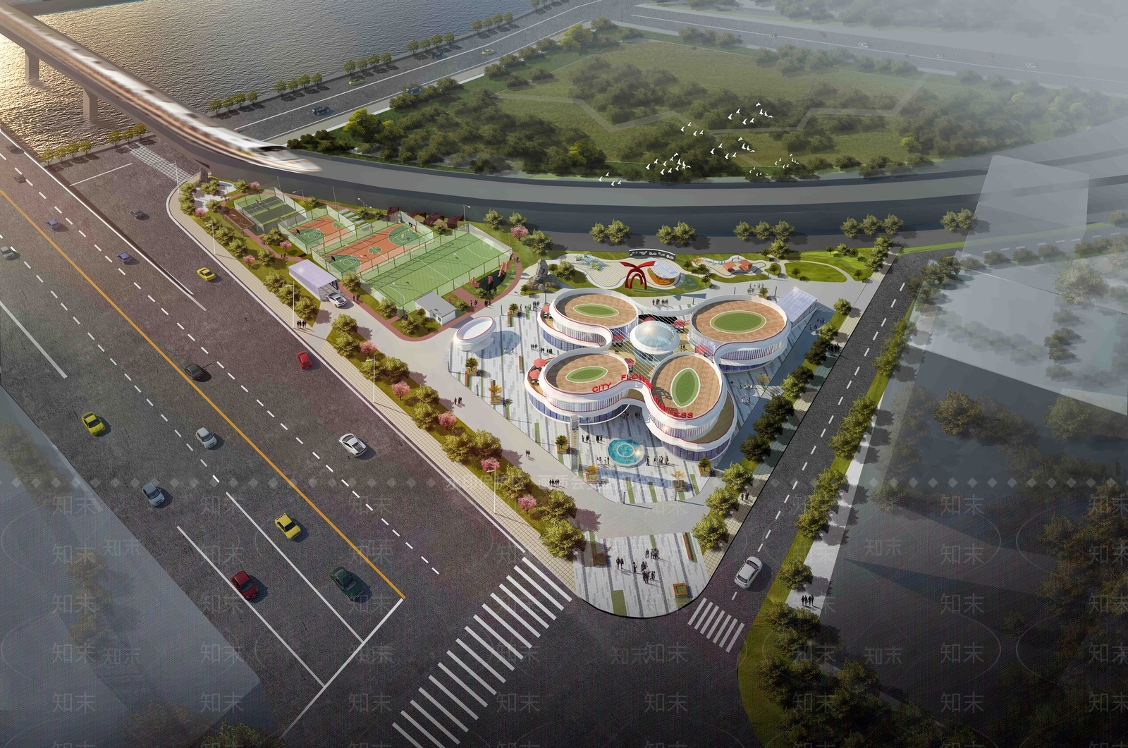 现代体育建筑SU模型下载【ID:1139727524】