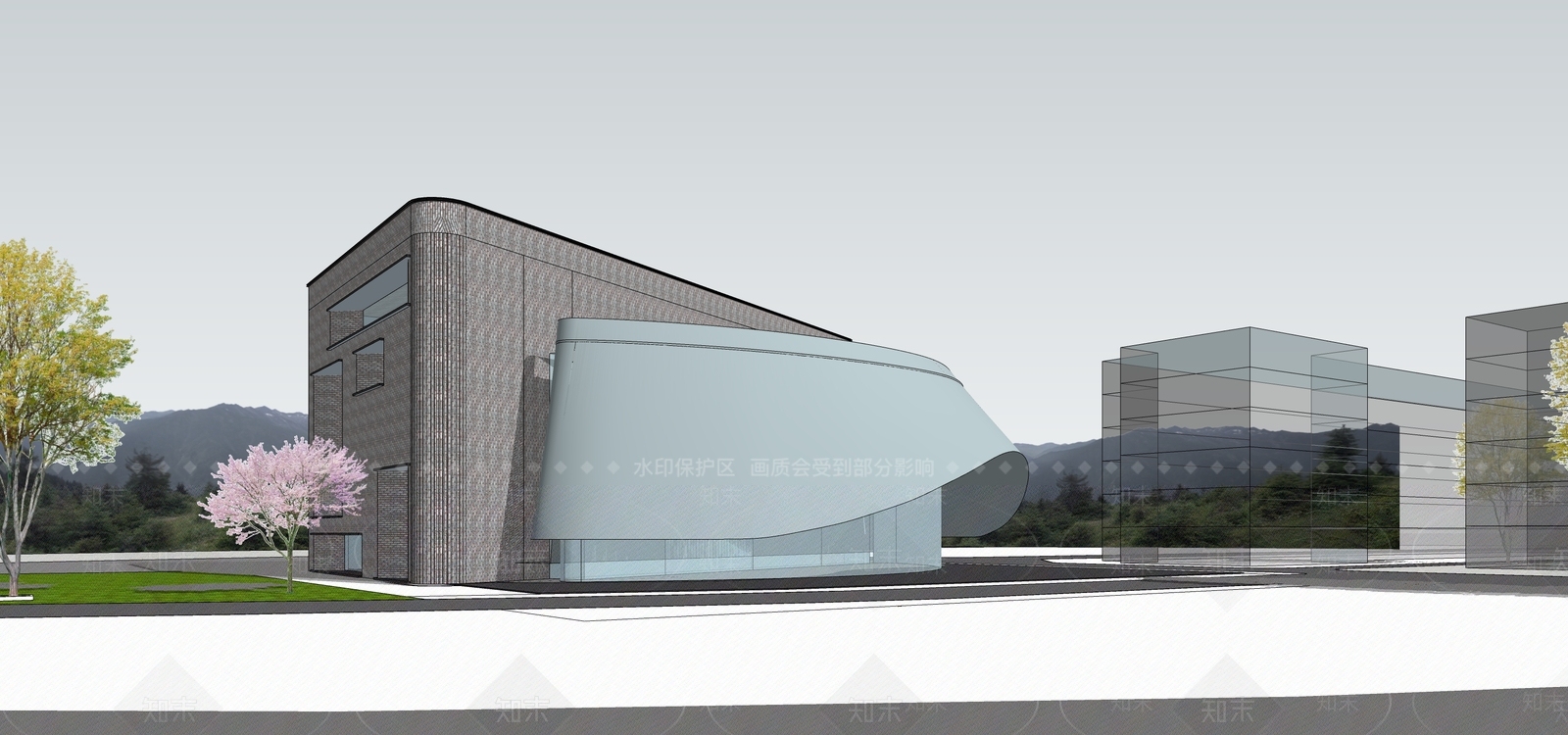 现代展示中心SU模型下载【ID:1139728547】
